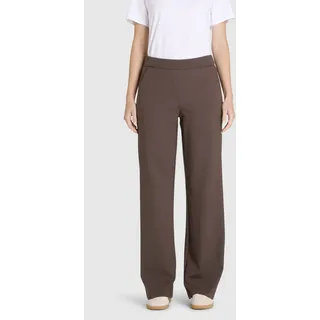 Bootcuthose MAC "CHIARA", Damen, Gr. 42, Länge 32, braun (truffle braun), Flanell, Obermaterial: 63% Viskose, 33% Polyamid, 4% Elasthan, bootcut fit lang, Hosen Bootcuthose, Bootcut-Form in figurbetonter Form