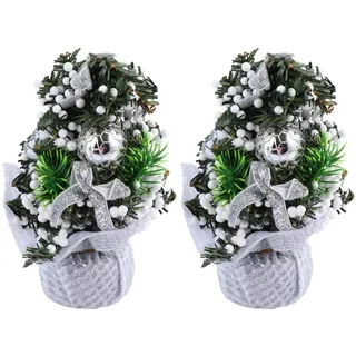 HEMOTON Mini Weihnachtsbaum 17 cm Künstlicher Kleiner Christbaum Mit Led Beleuchtung Dekorativer Tisch Weihnachtsbaum Für Zuhause Büro Winterfestliche Deko