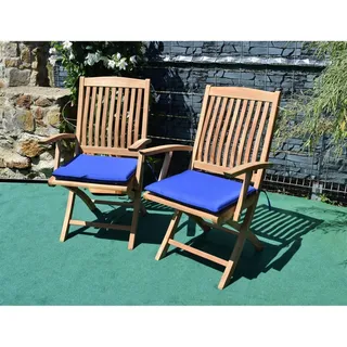 Teako Design Stuhlkissen für Gartenstuhl Ancona mit Armlehnen – Komfortable Auflage – Sitzpolster für Outdoor Möbel, 48x38x5 cm (Blau) - Blau