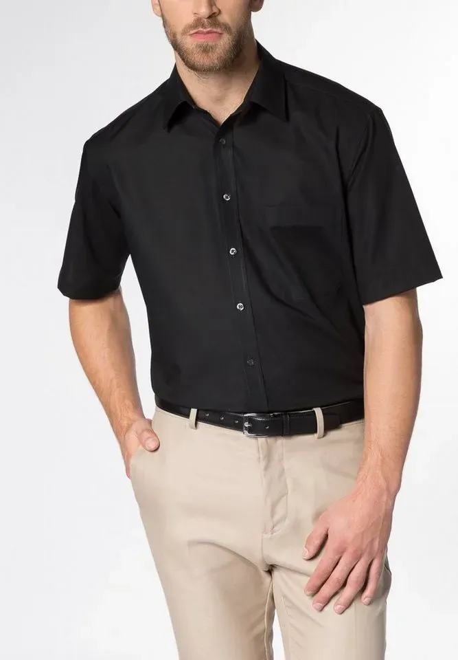 Bild von COMFORT FIT Original Shirt in schwarz unifarben, schwarz, 42