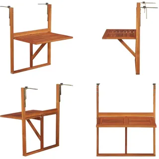 vidaXL Hängender Balkontisch 64,5x44x80 cm Massivholz Akazie - Balkontisch - Balkontische - Hängetisch - Hängetische - Braun