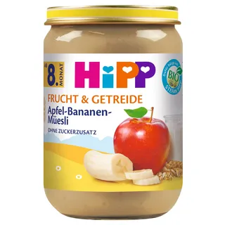 HiPP Bio Frucht & Getreide Apfel-Bananen-Müesli, 6er Pack (6 x 190g)