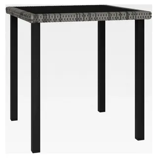Garten-Esstisch, Balkontisch, Küchentisch, Terrassentisch, Grau 70x70x73 cm Poly Rattan - Grau