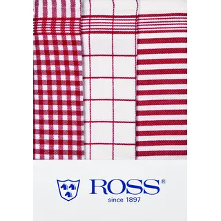 3er Pack Baumwoll - Geschirrtücher Größe 50 x 70 cm in 6 verschiedenen Farben (rot)