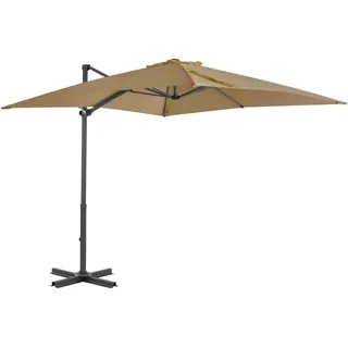 Möbel Ampelschirm mit Aluminium-Mast Taupe 250 x 250 cm DE60801 - Taupe