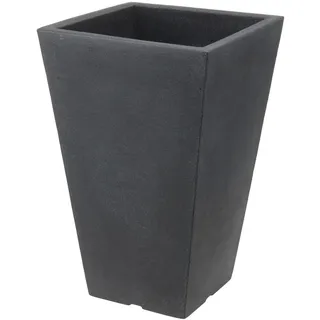 Spetebo Kunststoff Pflanzsäule anthrazit 55 cm - Blumenkübel Trapezförmig - Pflanztopf Pflanzkübel