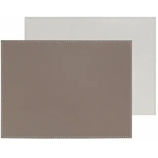 FREEFORM Duo Platzset rechteckig 40x30 cm, Kunstleder, wendbar, Taupe/Weiß | Tischset, beidseitig nutzbar, hitzebeständig bis 90 °C, pflegeleicht, abwischbar, flach lagerbar, formstabil, elegant