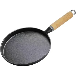 Corpower Gusseisenpfanne, Pfanne Gusseisen 20cm - Cast Iron Pan Unbeschichteter Massivholzgriff, Geeignet für Gasherde, Induktionsherde und Barbecue-Grills