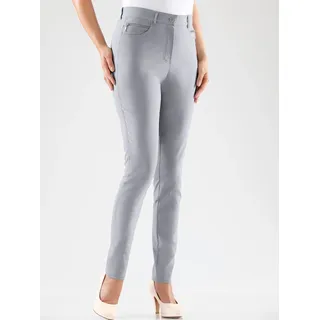 Stretch-Hose STEHMANN, Damen, Gr. 46, Normalgrößen, grau, 72% Viskose, 25% Polyamid, 3% Elasthan, unifarben, lang, Hosen Stretch-Hose