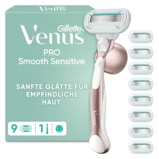 Gillette Venus Pro Smooth Sensitive Rasierer + 9 Klingen
