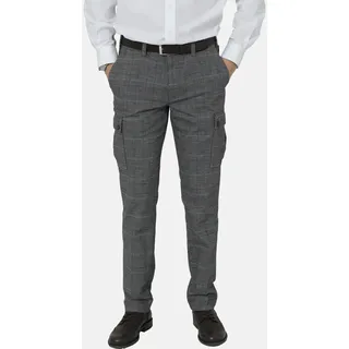 Cargohose BABISTA "Cargohose SILVENA", Herren, Gr. 28, N-Gr, grau (grau kariert), Obermaterial: 51% Baumwolle CO. 31% Polyester COOLMAX PES(Coolmax). 16% Viskose Birla CV Birla. 2% Elasthan EL., Hosen Cargohose