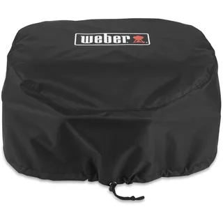 Weber Premium Grill Bonnet Abdeckhaube für Lumin Compact, atmungsaktiv UV- & wasserbeständig, Schutz for Wind & Wetter, mit Klettverschluss zum Befestigen - Schwarz (3400305)