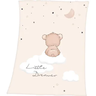 Babydecke BABY BEST "Little Dreamer", beige, B:75cm L:100cm, Polyester, Wohndecken, Babydecke, mit niedlichem Teddydesign, Kuscheldecke, Topseller