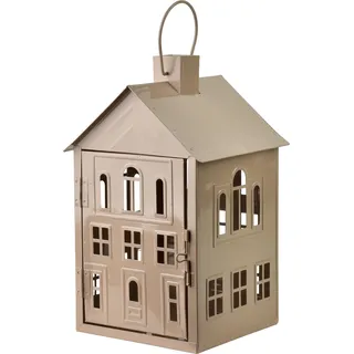 MONDEX Hauslaterne Metall Roger Laternenhaus 20,3x20x33,8 cm Schwarz 1 Stück - Beige