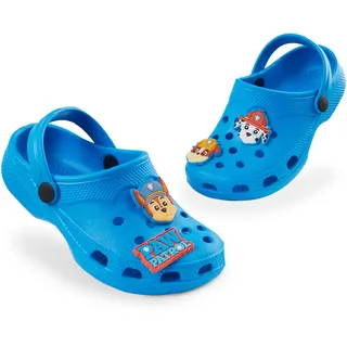 PAW PATROL Clogs Kinder, Gartenschuhe mit abnehmbaren Anhängern - Geschenke für Jungs (Blau, 30 EU)
