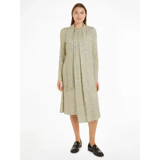 Tommy Hilfiger Blusenkleid »FOULARD DRAPED MIDI DRESS« mit Tommy Hilfiger Markenlabel, gelb