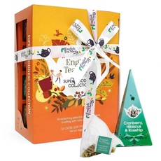 ETS Teegeschenk mit Schleife "Super Goodness Tee Kollektion" | Tee Geschenk und Probierbox | Superfood Tee | BIO | 12 Pyramidenbeutel