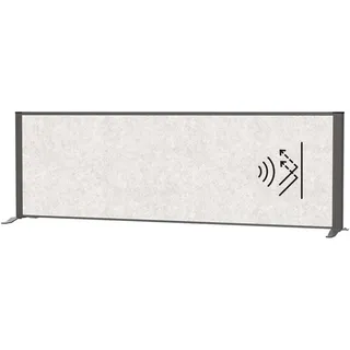 MAUL Tisch Trennwand Akustik MAULconnecto 160x50 cm | Raumteiler für Schreibtisch, Sideboard | Raumtrenner mit Standfüßen | Akustikvlies (4000 g/m2) als Sichtschutz und Schalldämmung