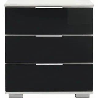 Carryhome Nachtkästchen , Schwarz, Weiß , Metall , 3 Schublade(n) Schubladen , 52x58x38 cm , BQ - Bündnis für Qualität, Made in Germany, DIN EN ISO 9001 , Typenauswahl , Schlafzimmer, Nachtkästchen