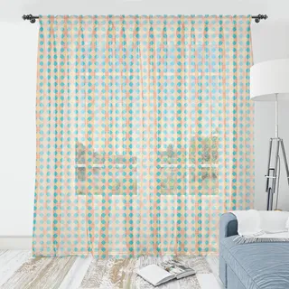 ABAKUHAUS Abstrakt Wandteppich, Repeating Drucke von Runde Formen in verschiedenen Farben, Wohnzimmer Schlafzimmer seidiges Satin Wandtuch, 180 cm x 274 cm, Senf Senf - Transparent