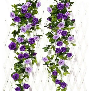 Lange PURPLE Seidenblumen-Ranken für Hochzeit und Wanddeko - Lila