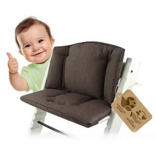Ersatzbezug Bezug Sitzkissen Kissen-Set Sitzverkleinerer kompatibel mit Stokke Tripp Trapp für Hochstuhl-Kinderstuhl Mod. 1 (meliert braun)
