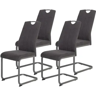 Hela Esszimmerstuhl CHRISTINA Mikrofaser vintage grau 4er Set