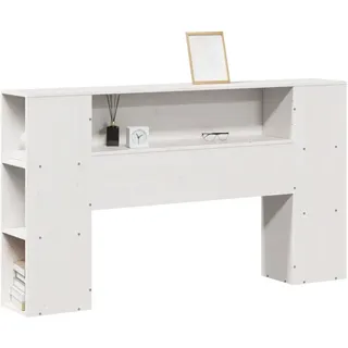 vidaXL Kopfteil mit Stauraum Weiß 140 cm Massivholz Kiefer - Weiß