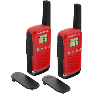 Motorola Talkabout T42 RED Walkie Talkie PMR446, 16 Kanäle, Reichweite 4 km, Rot, 2 Einheiten, Gruppenruffunktion