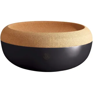 Emile Henry Große Vorratsschale/Obstschale/Gemüseschale Ø 35,5 cm schwarz matt