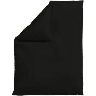 schlafgut Woven Satin Uni Schwarz 155 x 220 cm + 80 x 80 cm