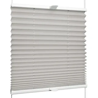 SchattenFreude Plissee nach Maß für Fenster | Mit Klemm-Haltern | Klemmfix ohne Bohren | Grau, Breite: 701-900mm x Höhe: 2001-2500mm