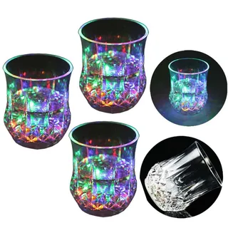 LED Cups Flashing Light Up Automatische wasseraktivierte Farbwechsel Wein Whisky Bier Cola Saft Trinkgeschirr Tassen Schnapsglas für Bar Disco Night Club Party Halloween Weihnachten(3)