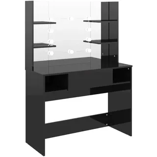 vidaXL Schminktisch mit LED-Beleuchtung 100x40x135 cm MDF - Schwarz