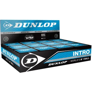 Dunlop Squashbälle Intro, Blauer Punkt | 12 % größer als Pro | 40 % längere Flugzeit | Leichterer Kontakt | Konstanter Bounce | Einsteigerfreundliche Kontrolle