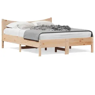 vidaXL Massivholzbett ohne Matratze 120x200 cm Kiefernholz - Braun