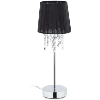 Relaxdays Tischlampe Kristall Schwarz