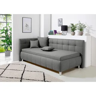 MAINTAL Polsterliege Malea mit Bettkasten 97 x 218 cm grau