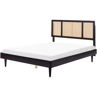 Beliani Bett mit Lattenrost Rattan Auray 160 x 200 cm