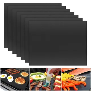 7 Stück Grillmatte für Gasgrill, 40x33cm Antihaft Grillmatten