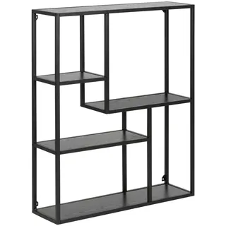 Mid.you Wandregal , Schwarz , Metall, Holzwerkstoff , 75.0x91.0x20.0 cm , Reach , Wohnzimmer, Regale, Wandregale