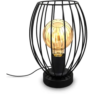 B.K.Licht Retro-Tischlampe Schwarz 1 St.