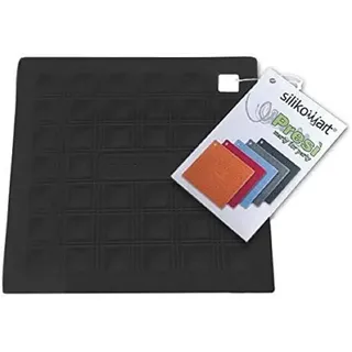 Silikomart | MISS HOT Silikon-Topflappen, 175 x 175 mm, Küchen-Topflappen zum Schutz der Hände oder des Tisches, Farbe schwarz, Made in Italy