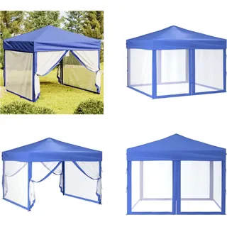 vidaXL Partyzelt Faltbar mit Seitenwänden Blau 3x3 m - Partyzelt - Partyzelte - Pavillon - Pavillon - Blau