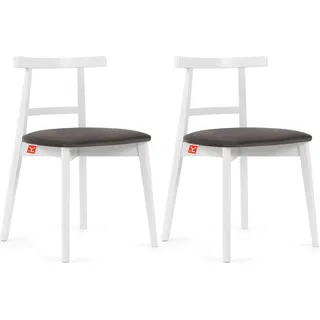 KONSIMO Esstischstühle 2 St "LILIO", Grau, Buchenholz, Vintage, 47x76,5x45cm - Grau