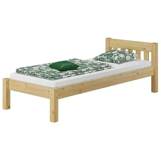Einzelbett Massivholz Kiefer natur 90x200 Futon Bettrahmen Singlebett Zubehör wählbar V-60.38-09ohne Zubehör - Naturbelassen