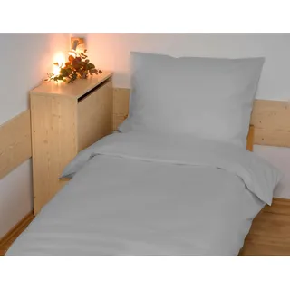 Leinen Französische Baumwolle UNI 240x200,70x90 hellgrau - Hellgrau