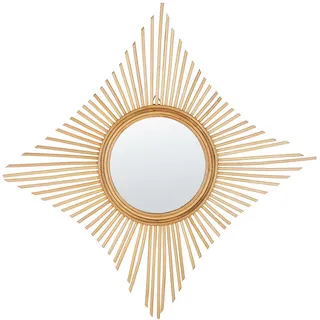 Beliani Wandspiegel Rattan natürlich 60/60 cm Rautenform Majene , Beige, Naturfarben , Naturmaterialen , Quadratisch , 60x60x1 cm , Spiegel, Wandspiegel