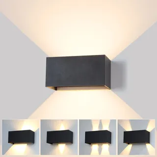 CHENBEN Wandleuchte Aussen IP65 Wasserdichte Aussenlampe Wand Aluminium Außenlampe 3000K Einstellbar Lichtstrahl Ausenbeleutung Hauswand 12W Up and Down Leuchten Aussen für Gärten/Flure/Balkone