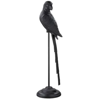 Gilde Tierfigur Skulptur Parrot schwarz